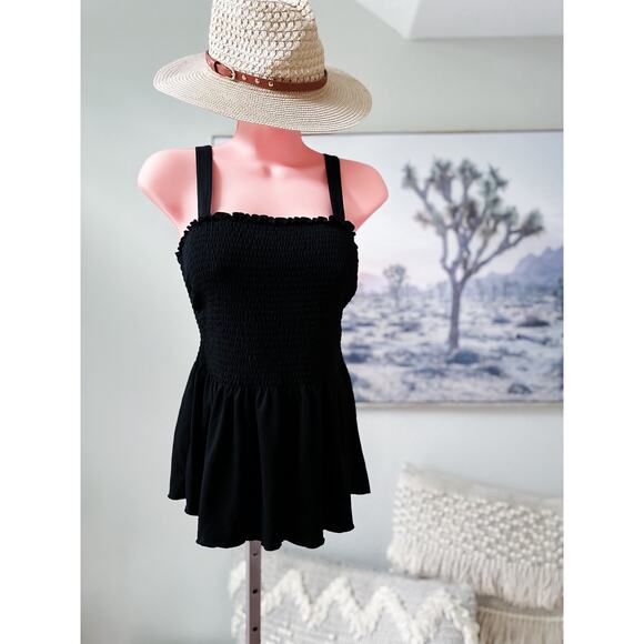 Soft smocked fluttery peplum tank top 2x - Picture 1 of 3
